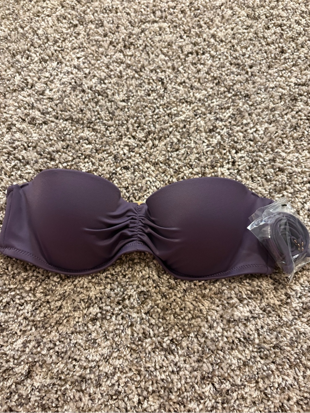 Victoria’s Secret Strapless Ruched Bikini Top - Plum